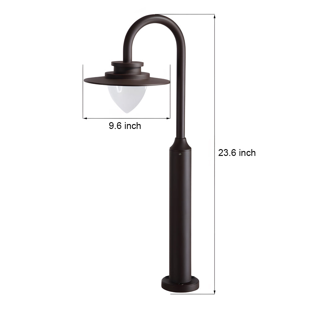 Durable Minimalist Nordic Arc LED Outdoor Lawn Lamp in Black Metal Design