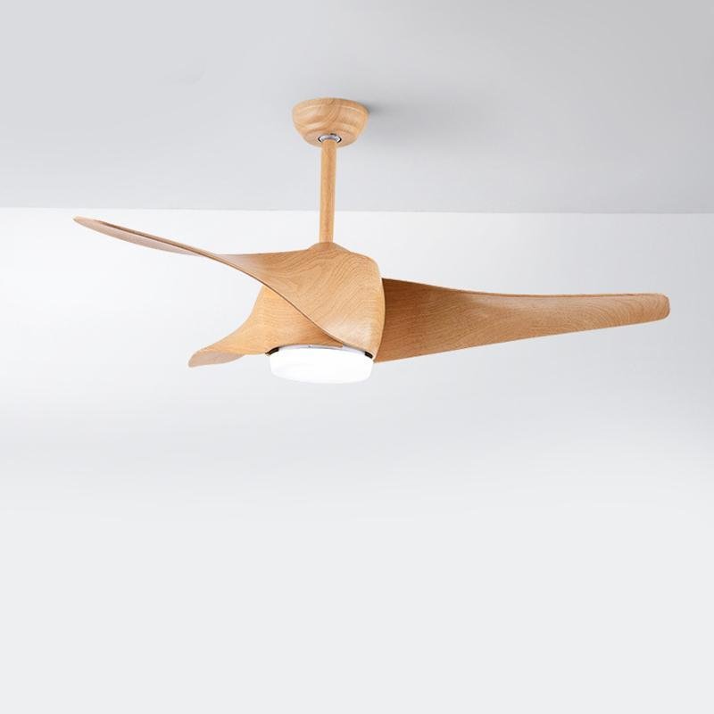 Modern 52" Black Downrod Ceiling Fan with Remote Control & LED Lights