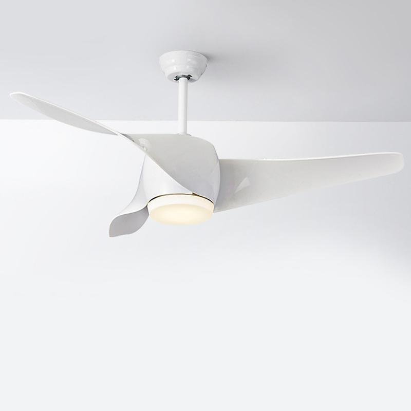 Modern 52" Black Downrod Ceiling Fan with Remote Control & LED Lights
