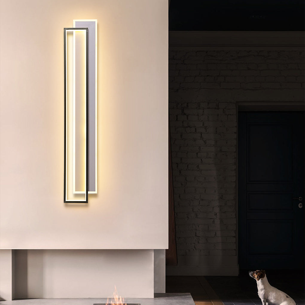 Elegant Minimalist White LED Wall Lights with Three-Step Dimming, Ideal for Living Room