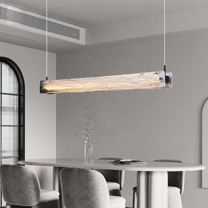 Modern Clear Glass LED Chandelier Pendant Light for Kitchen Island