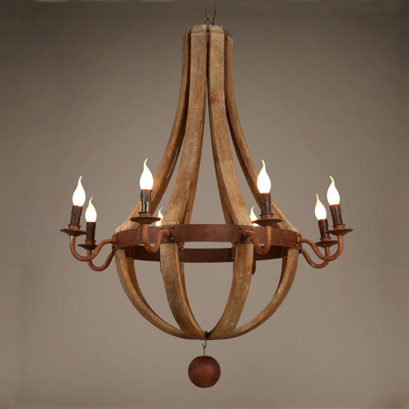 Rustic Wooden Branch Chandelier Candle Holder for Living Room Decor