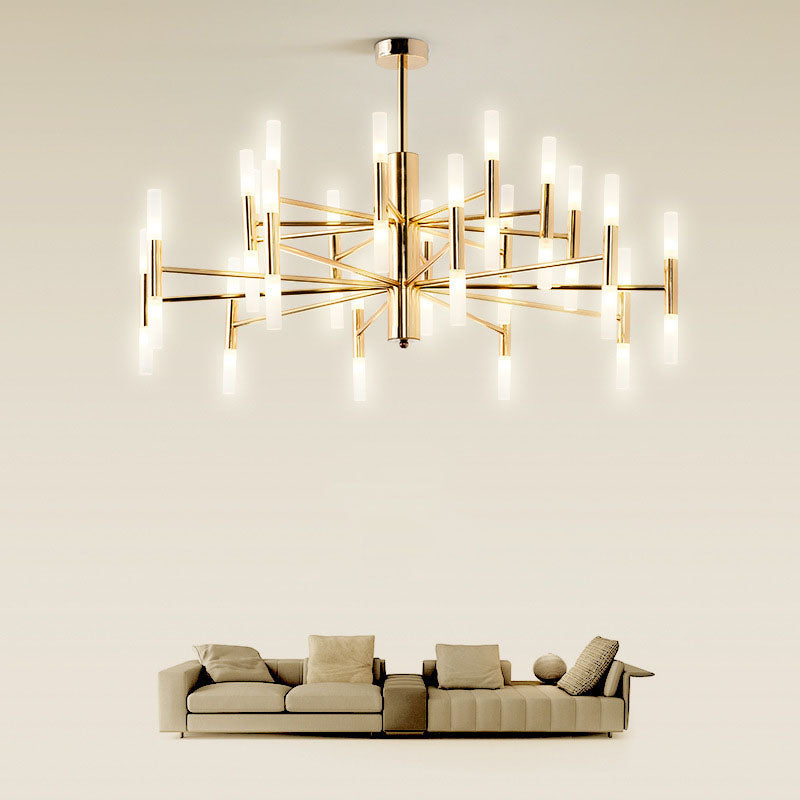 Nordic Style Black Wrought Iron Chandelier Pendant for Bedroom Décor