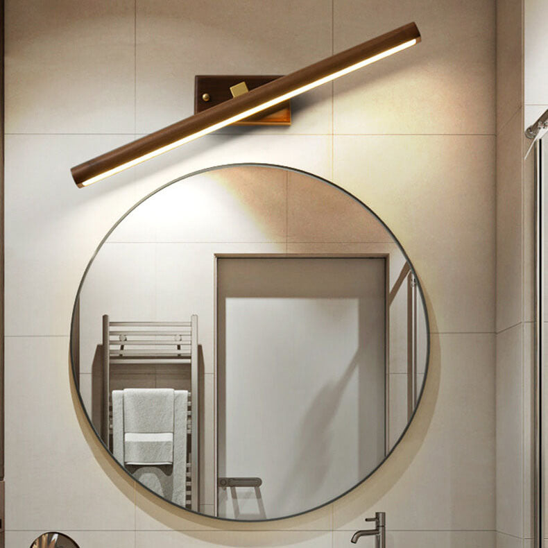 Nordic Beechwood Copper LED Vanity Wall Sconce for Bathroom & Living Room