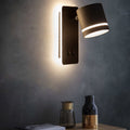 Rustic Black Iron Rotatable LED Square Wall Sconce for Living Room & Bedroom