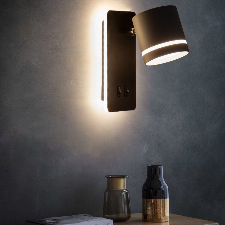 Rustic Black Iron Rotatable LED Square Wall Sconce for Living Room & Bedroom