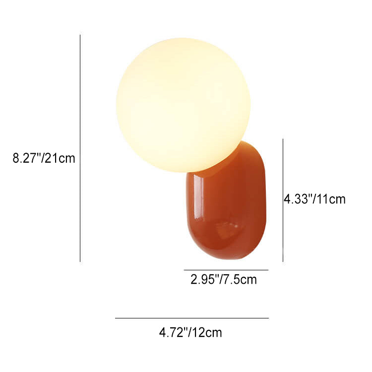 Chic Macaron Cream Resin 1-Light Wall Sconce Lamp for Modern Décor