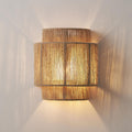 Rustic Japanese Rope Curved Wall Sconce Light for Living Room Decor