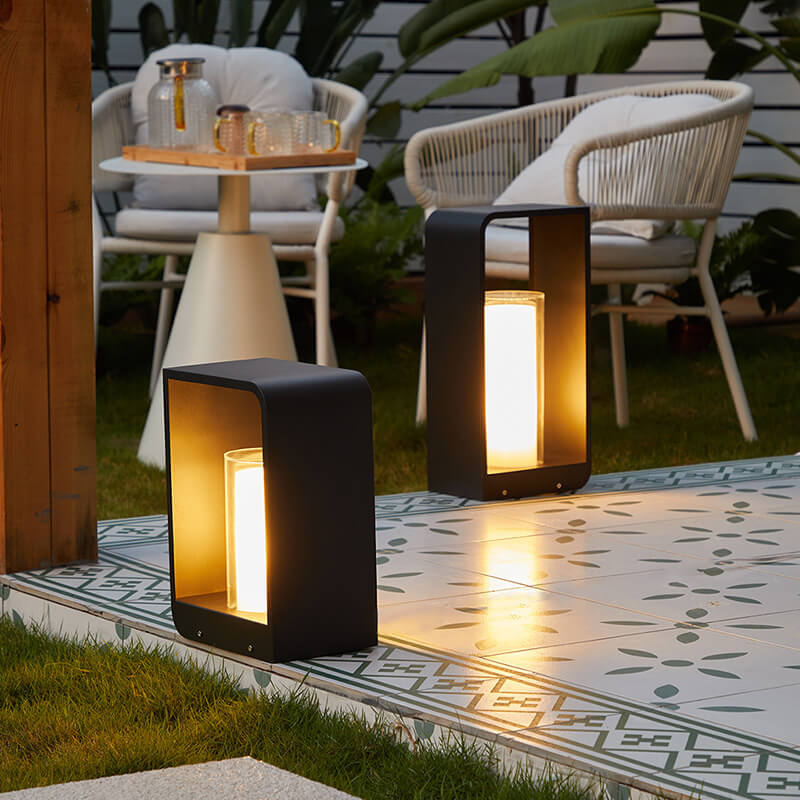 Contemporary Square Stainless Steel LED Landscape Light for Outdoor Use