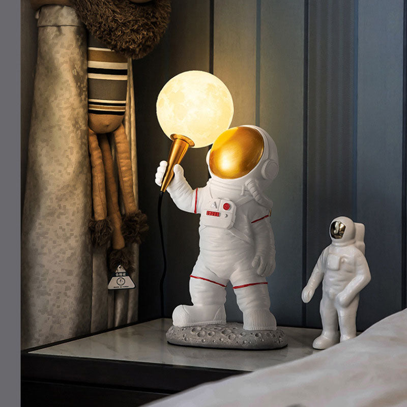 Modern Cartoon Astronaut Resin Wall Sconce Lamp for Kids' Bedroom