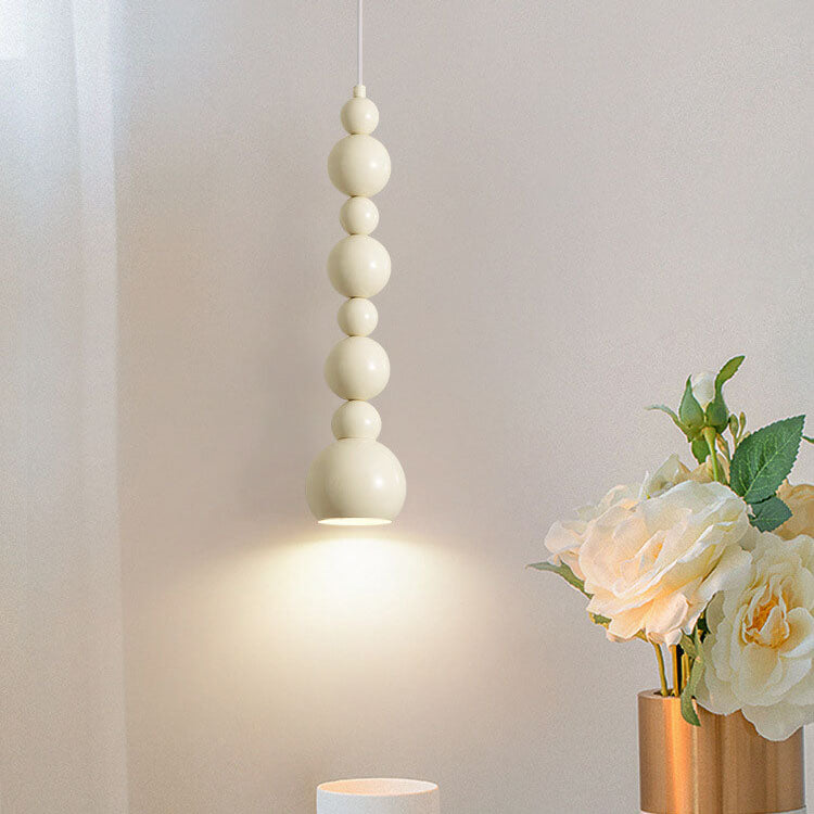 Elegant Cream Iron Gourd Chandelier Skewers for Dining Room Lighting
