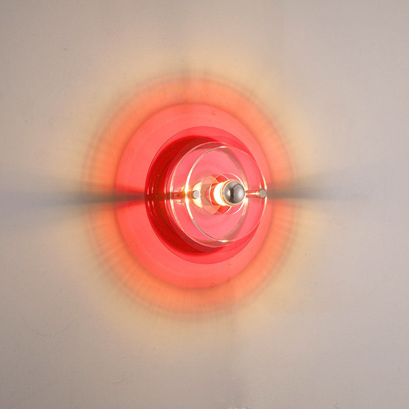 Colorful Iron Acrylic UFO Wall Sconce Light for Modern Entertainment Rooms