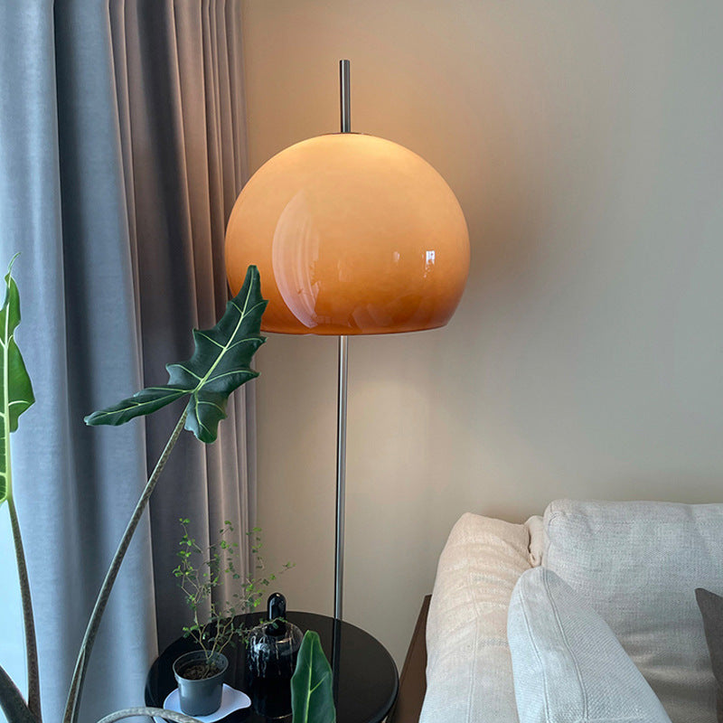 Vintage-Inspired Glass Mushroom Floor Lamp with 2 Lights for Living Room