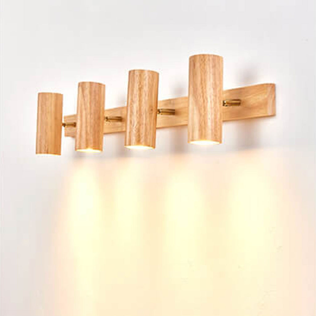 Sleek Minimalist Wooden Track Wall Sconce Lamp for Modern Living Spaces