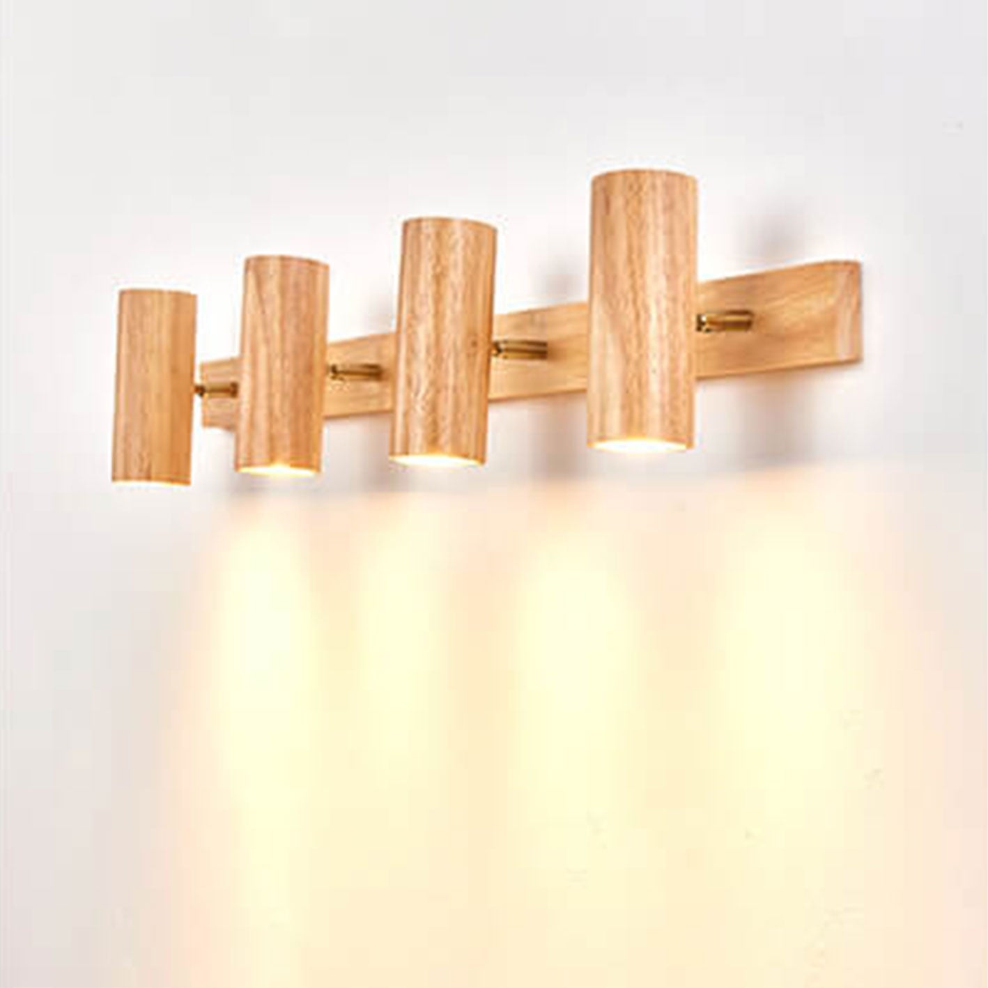 Sleek Minimalist Wooden Track Wall Sconce Lamp for Modern Living Spaces