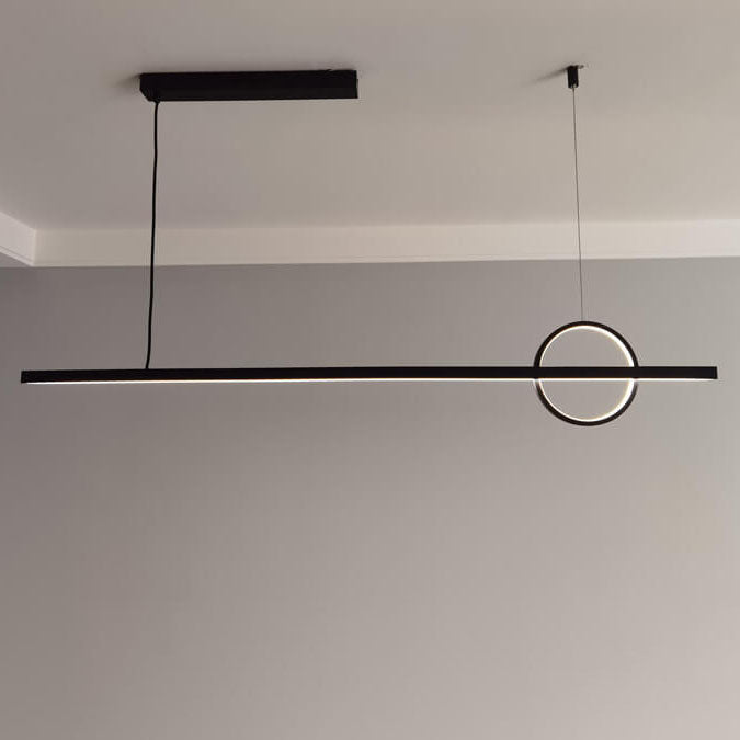 Copper Minimalist LED Chandelier with Circle Design for Modern Living Room