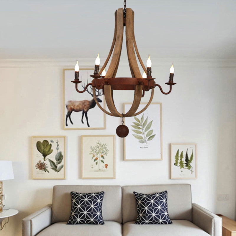 Rustic Wooden Branch Chandelier Candle Holder for Living Room Decor