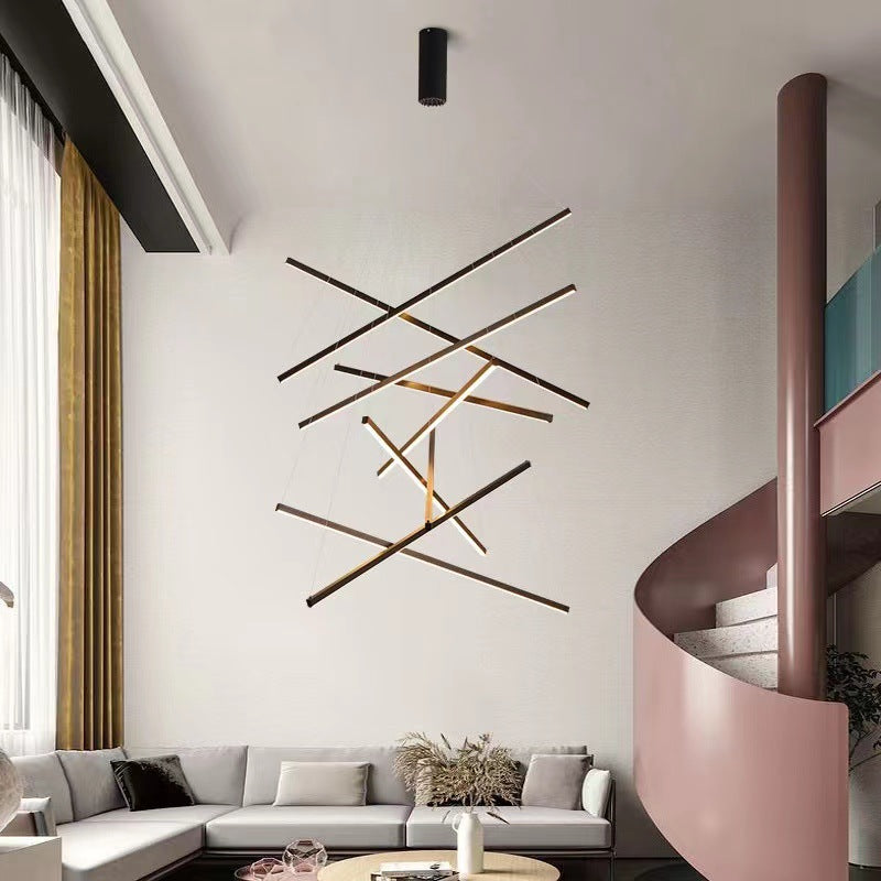Nordic Style Geometric Iron & Aluminum LED Chandelier for Modern Decor