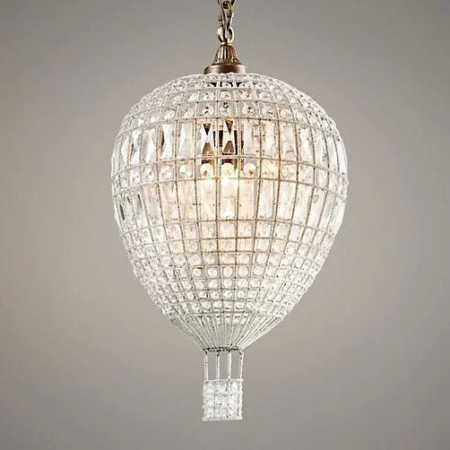 Art Deco Iron Crystal Hot Air Balloon Chandelier for Living Room