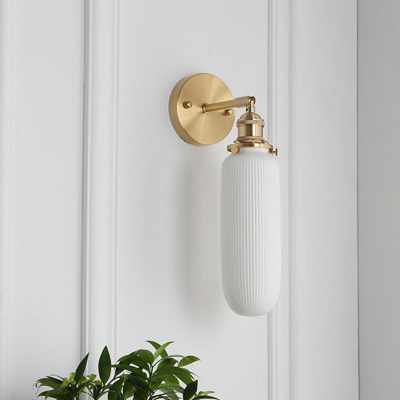 Retro Minimalist Brass and Lucite Oval Wall Sconce for Elegant Spaces