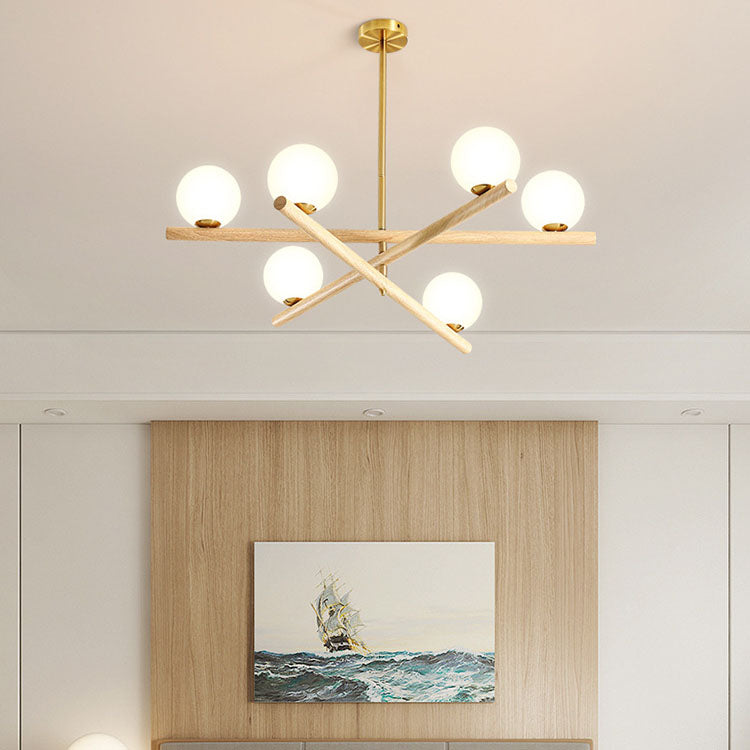 Modern Black Metal & Glass 6/9 Light Chandelier for Living Room