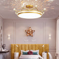 Modern Acrylic LED Semi-Flush Ceiling Light Crown Design for Kids' Bedroom