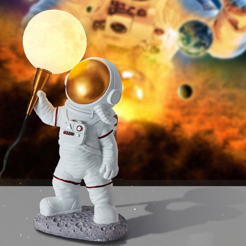 Modern Cartoon Astronaut Resin Wall Sconce Lamp for Kids' Bedroom