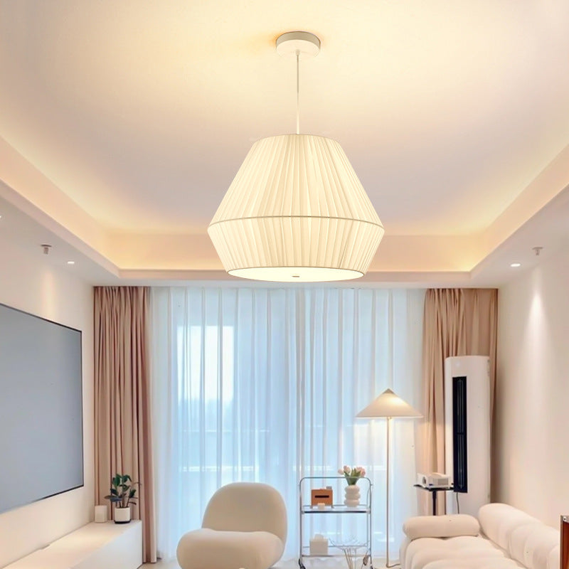 Modern Minimalist Iron Fabric Oval Round 3-Light Chandelier For Living Room