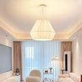Modern Minimalist Iron Fabric Oval Round 3-Light Chandelier For Living Room