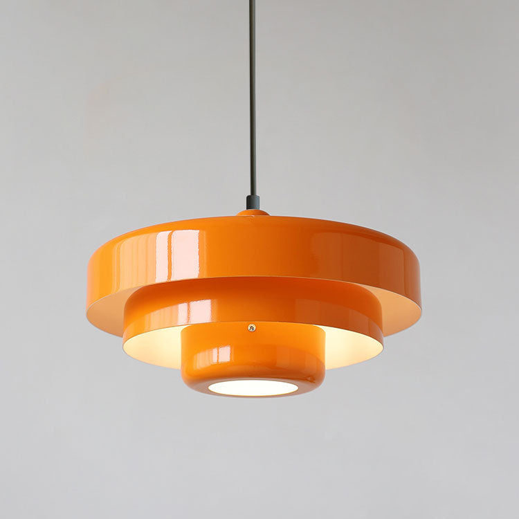 Nordic Vintage Round Metal Pendant Light Fixture for Living Room Decor