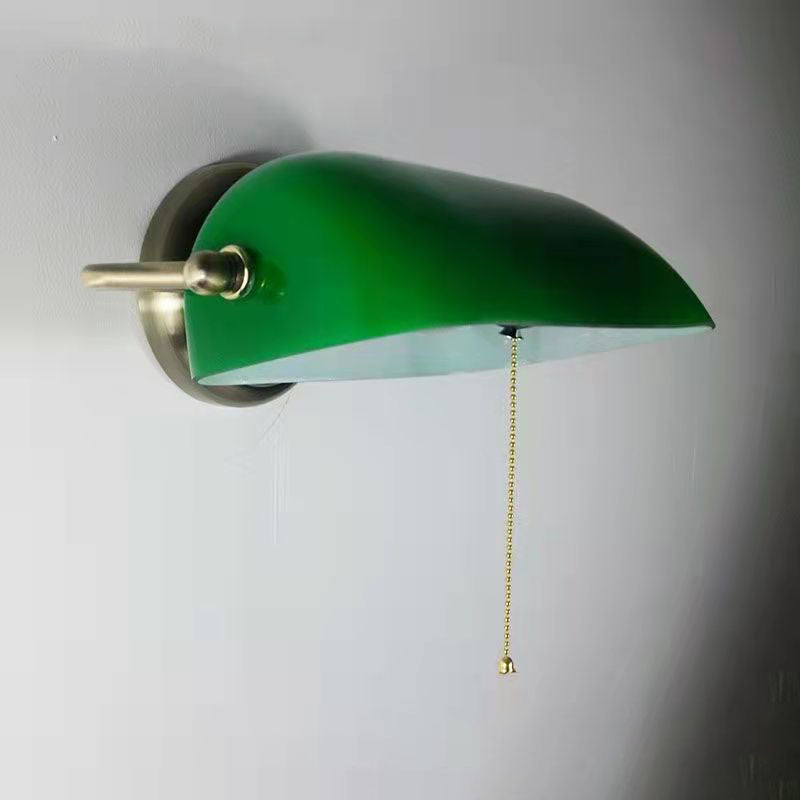 Antique-Style Round Glass & Iron Wall Sconce Light for Living Room
