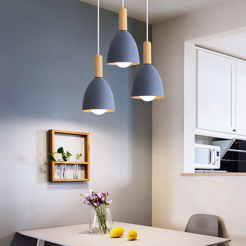 Nordic Minimalist Solid Color Macaron Chandelier for Modern Living Spaces