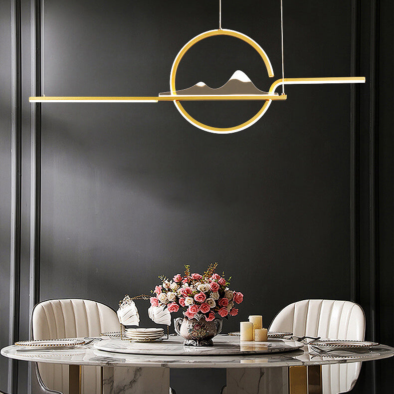Contemporary Black LED Chandelier Pendant Light for Dining Room & Foyer