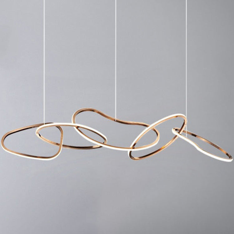 Modern Stainless Steel Round LED Chandelier for Dining Room Lighting