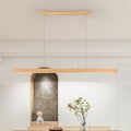 Modern White Acrylic LED Island Chandelier in Rubber Wood for Dining Room