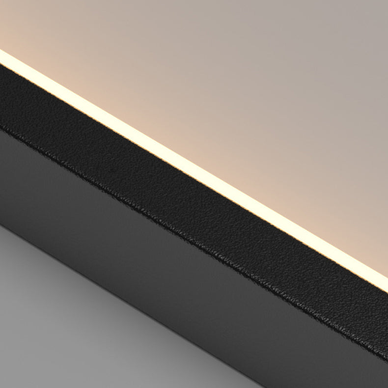Sleek Black Minimalist Iron and Aluminum LED Chandelier for Stairway
