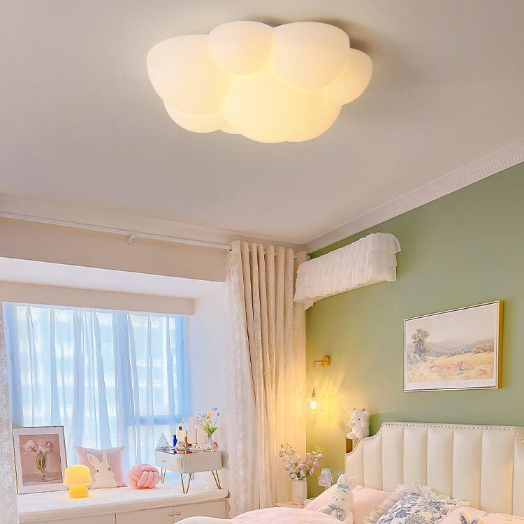 Modern White Minimalist Cat Claw LED Flush Mount Light for Kids Room