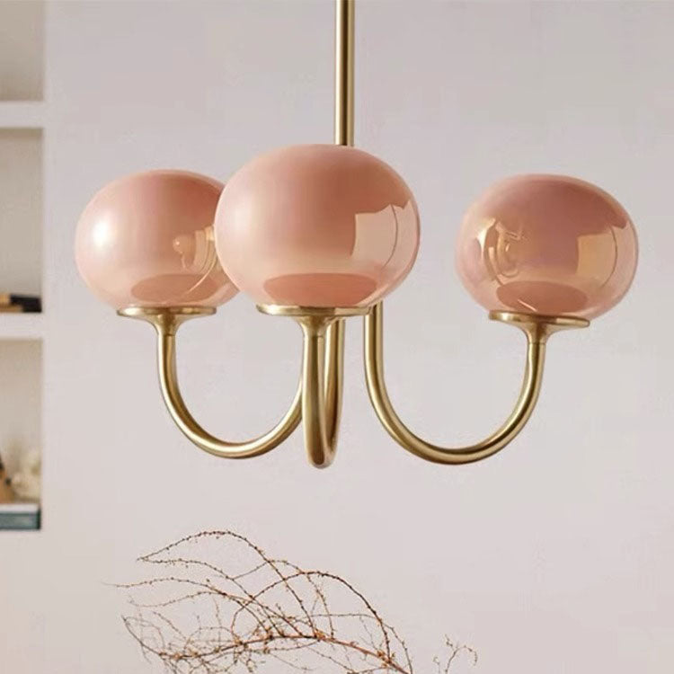 Elegant Traditional French Iron & Glass 3-Light Chandelier for Living Room