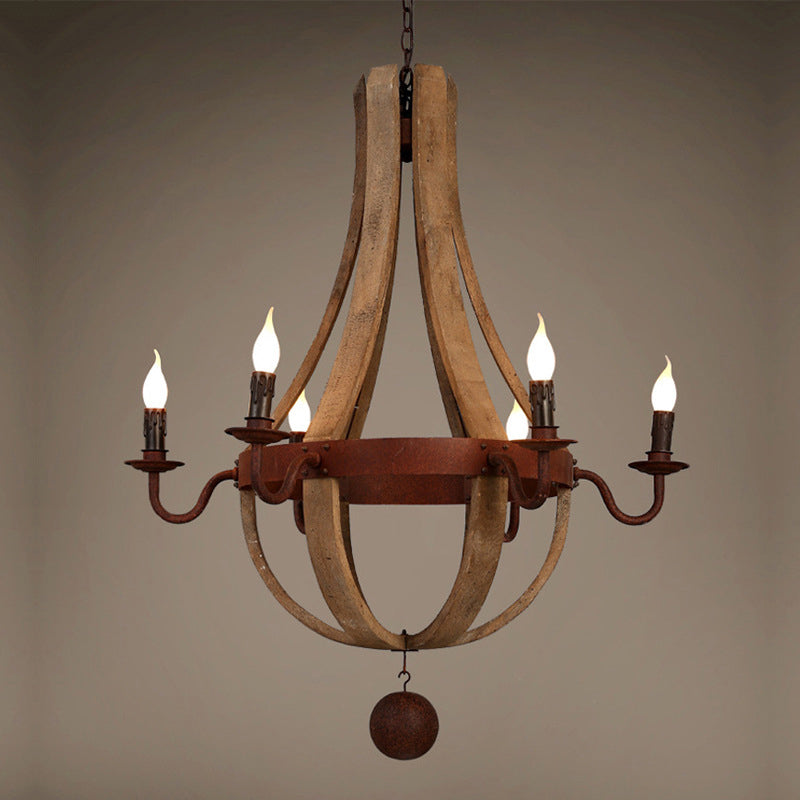 Rustic Wooden Branch Chandelier Candle Holder for Living Room Decor