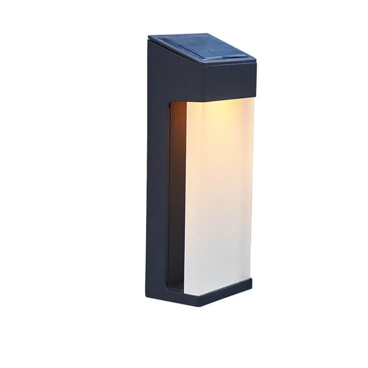 Modern Frosted Glass Solar LED Wall Sconce Light for Outdoor Spaces