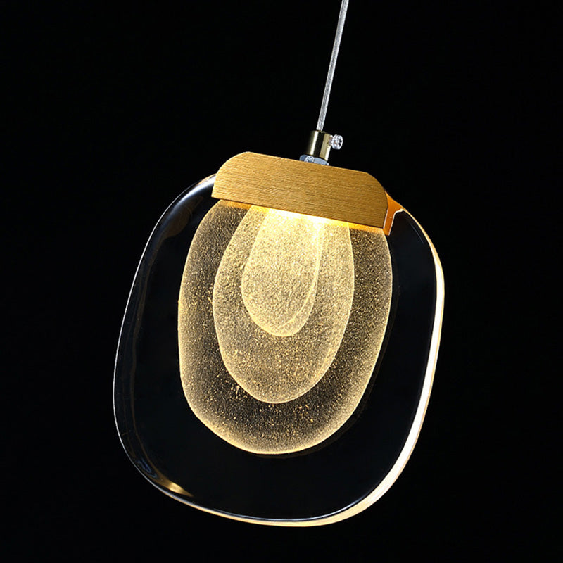 Modern Scandinavian Round Aluminum Crystal LED Chandelier for Living Room