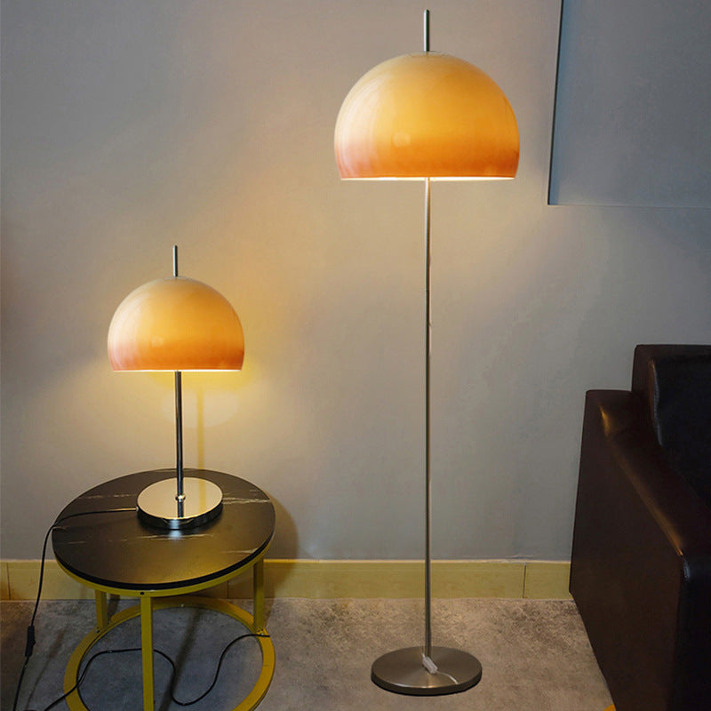 Vintage-Inspired Glass Mushroom Floor Lamp with 2 Lights for Living Room