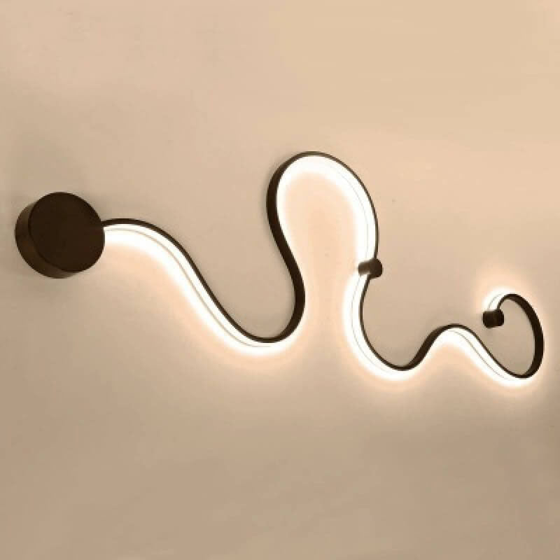 Sleek Silver Aluminum Snake Shaped LED Wall Sconce for Modern Decor