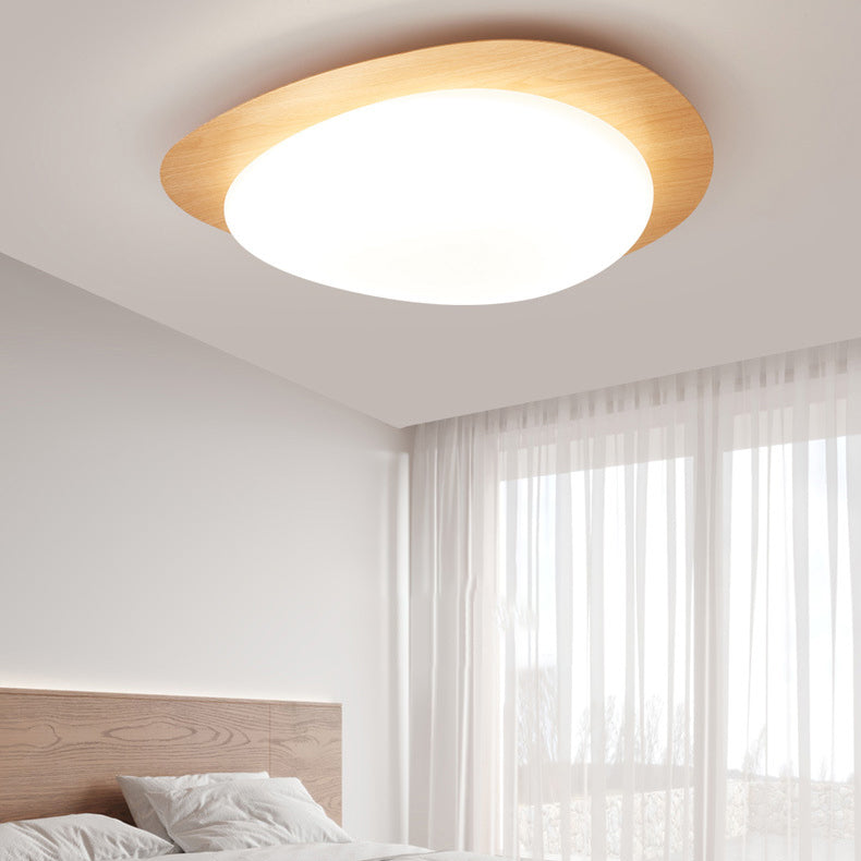 Modern White Acrylic Pebble Shape LED Flush Mount Light for Bedroom