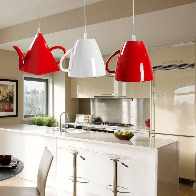 Modern Resin Teapot Pendant Light Fixture for Contemporary Living Room