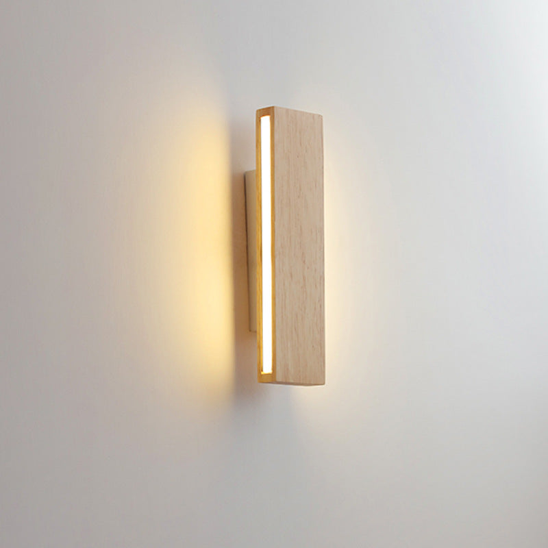 Nordic Style Rotatable Solid Wood LED Wall Sconce for Contemporary Spaces