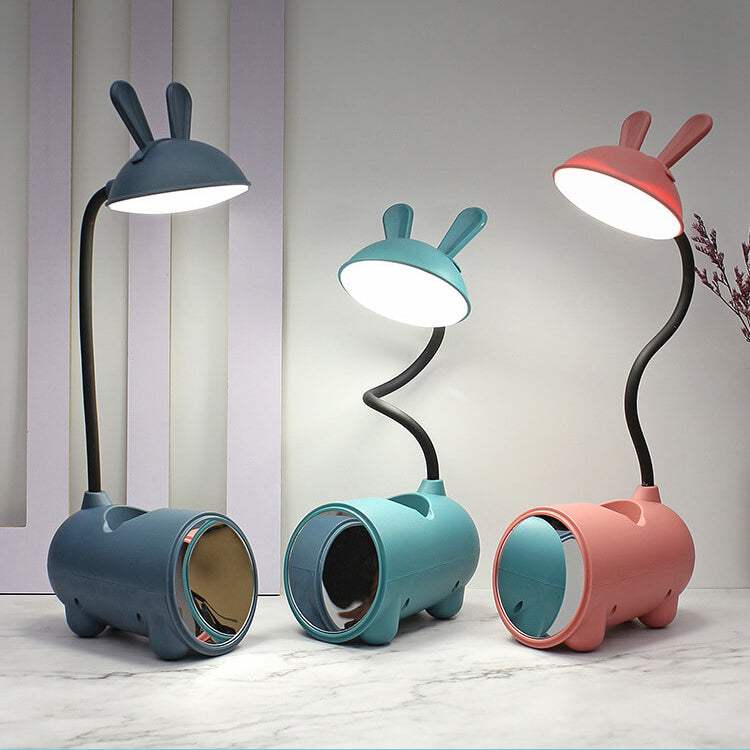 Whimsical White Rabbit LED Touch USB Desk Lamp for Home Office Decor