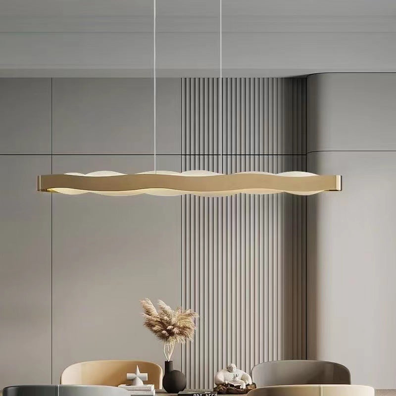Sleek Round Acrylic Wave LED Chandelier Pendant Light for Bedroom Decor