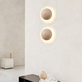 Elegant Yellow Travertine Wabi-Sabi LED Wall Sconce for Hallway Decor
