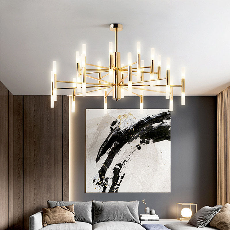 Nordic Style Black Wrought Iron Chandelier Pendant for Bedroom Décor